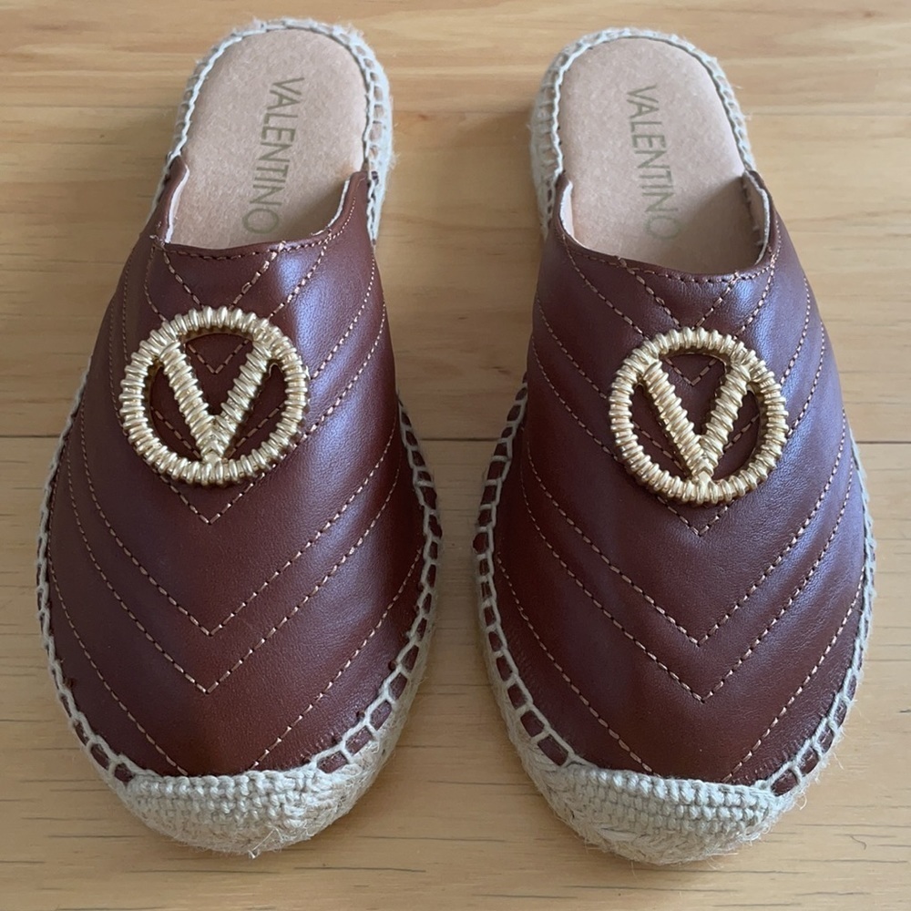 Valentino Clara slip on leather espadrilles